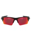 Oakley Polished Black Acetate Sunglasses In Red