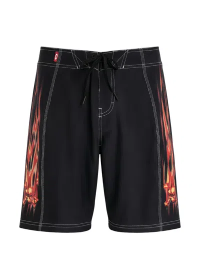 Oakley Flame Graphic Swim Shorts In Black