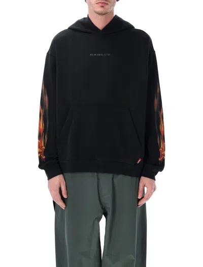 Oakley Graphic Print Cotton-blend Hoodie In Black