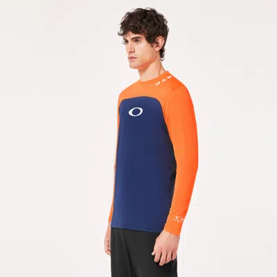 Oakley Free Ride Rc Ls Jersey In Orange,blue