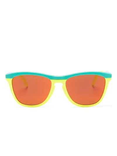 Oakley Frogskins Hybrid Round-frame Sunglasses In Yellow