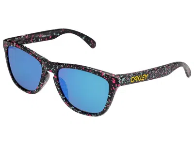 Pre-owned Oakley Frogskins Splatterfade Sunglasses Oo9245-8054 Black/prizm Sapphire Asian In Prizm Sapphire Iridium