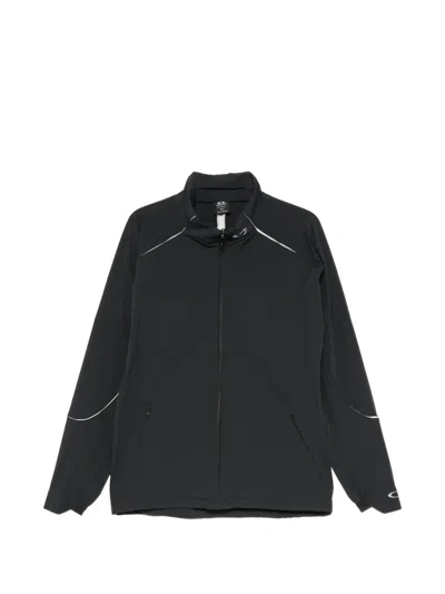 Oakley Fusion Flex Neo Logo-plaque Zip-up Jacket In Black