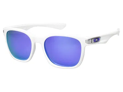 Pre-owned Oakley Garage Rock Sunglasses Oo9175-02 Polished White/violet Iridium