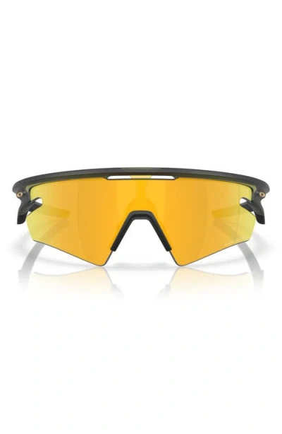 Oakley Gender Inclusive Sphaera 36mm Polarized Rectangle Shield Sunglasses In Black