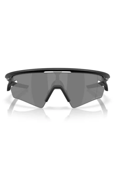 Oakley Gender Inclusive Sphaera 36mm Polarized Rectangle Shield Sunglasses In Black