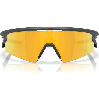 Oakley Gender Inclusive Sphaera 37mm Polarized Shield Sunglasses In Black