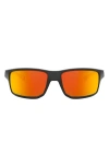 Oakley Gibston Polarized Square Sunglasses, 61mm In Black/prizm Ruby