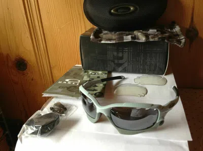 Pre-owned Oakley Gp-75 Racing Jacket Matte Blue Ice / Black Iridium & Clear, Oo9171-13