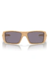 Oakley Heliostat 61mm Prizm™ Polarized Rectangular Sunglasses In Desert Tan / Prizm Grey