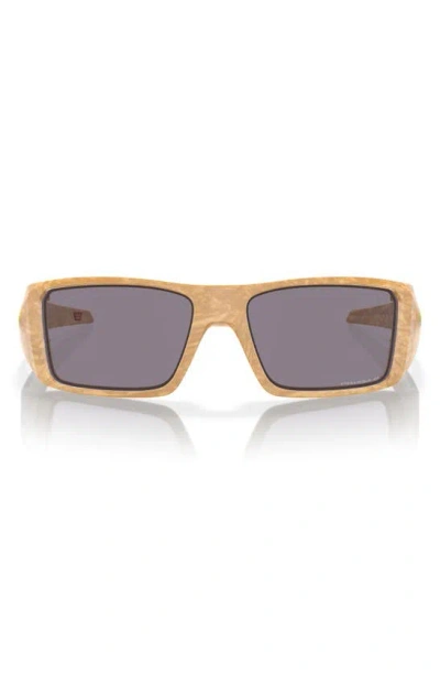 Oakley Heliostat 61mm Prizm™ Polarized Rectangular Sunglasses In Desert Tan / Prizm Grey