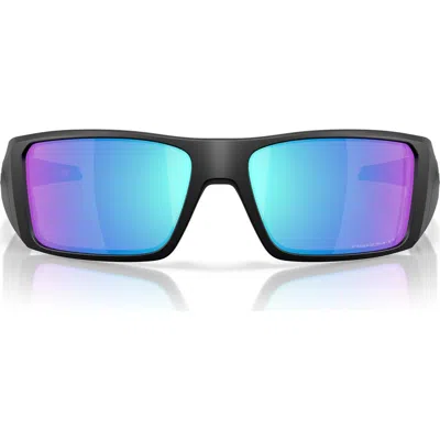 Oakley Heliostat 61mm Prizm™ Polarized Rectangular Sunglasses In Matte Black