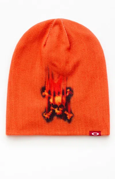Oakley Heritage Flame Beanie In Orange