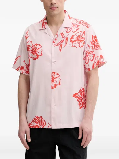 Oakley Hibiscus Breeze Floral-print Short-sleeve Shirt In Pink
