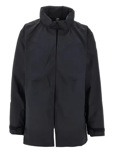 Oakley High-neck Rain Coat In Black