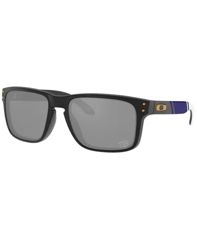 Oakley Holbrook Men's Sunglasses, Oo9102 Nfl Collection In Matte Black - Ravens