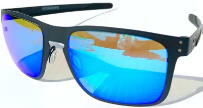Pre-owned Oakley Holbrook Metal Black W Polarized Galaxy Sky Blue Sunglass 4123