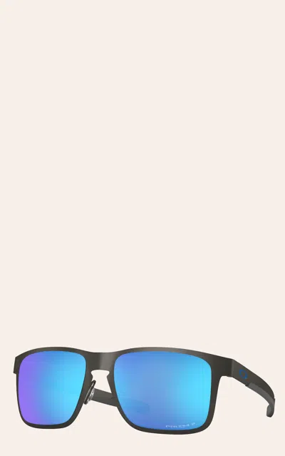 Oakley Holbrook Metal Matte Gunmetal With Prizm Sapphire Polarized Lenses Sunglasses In Black