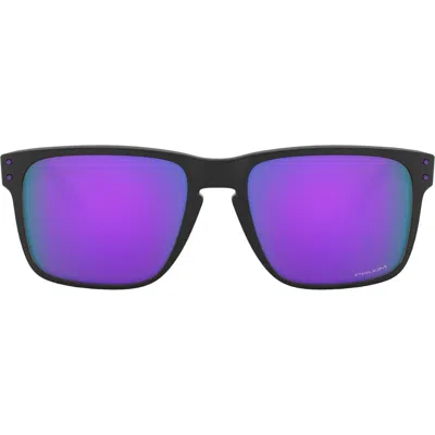 Oakley Holbrook Xl 59mm Polarized Sunglasses In Matte Black/prizm Violet