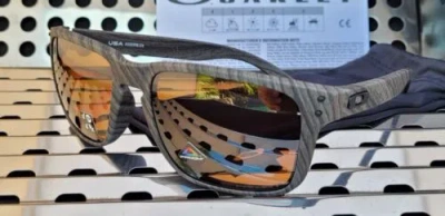 Pre-owned Oakley Holbrook Xl 9417-0659 Sunglasses Woodgrain / Prizm Tungsten Polarized