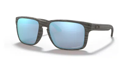 Pre-owned Oakley Holbrook Xl Sunglasses - 2024 - Woodgrain W/prizm Deep Water Polarized In Blue