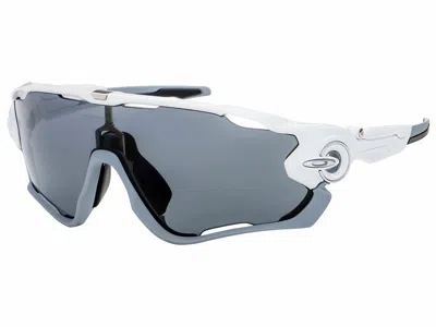 Pre-owned Oakley Jawbreaker Polarized Sunglasses Oo9290-06 Polished White/grey In Gray
