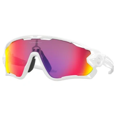 Pre-owned Oakley Jawbreaker Polished White Frame Prizm Road Lens In Purple