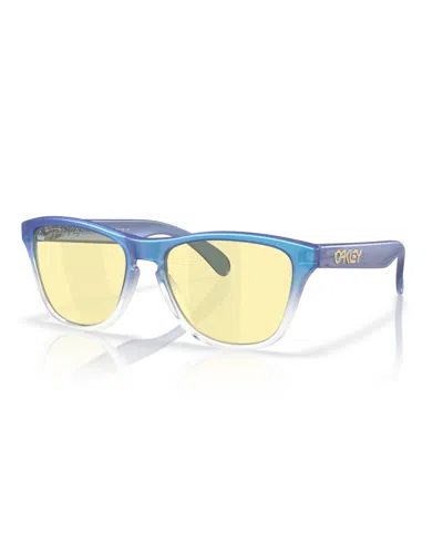 Oakley Jr Sunglasses, Frogskins Xs Youth Fit Oj9006 In Matte Cyan,blue,clear Shift Fade
