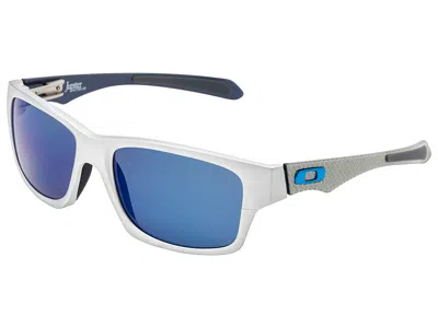 Pre-owned Oakley Jupiter Factory Lite Polarized Sunglasses Oo4066-04 Brushed Aluminum/ice In Ice Iridium