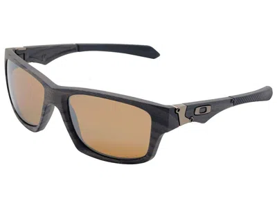 Pre-owned Oakley Jupiter Squared Polarized Sunglasses Oo9135-07 Woodgrain/tungsten Iridium