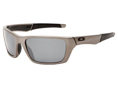 Pre-owned Oakley Jury Polarized Sunglasses Oo4045-05 Distressed Silver/black Iridium