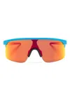 Oakley Kid Resistor Shield-frame Sunglasses In Blue