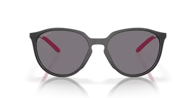 Oakley Sielo 57mm Polarized Round Sunglasses In Matte Black Ink