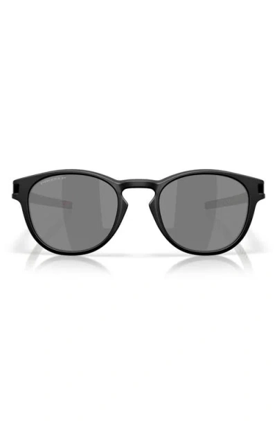 Oakley Latch™ 53mm Prizm™ Polarized Round Sunglasses In Black