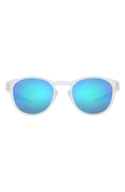 Oakley Latch™ 53mm Prizm™ Polarized Round Sunglasses In Blue