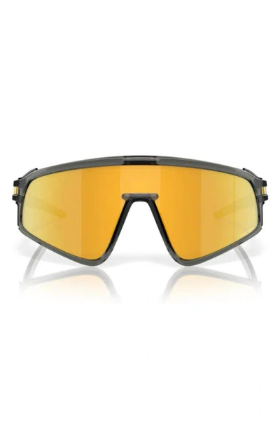 Oakley Latch Panel 35mm Polarized Rectangle Sunglasses In Grey