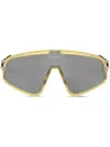 Oakley Latch Panel Shield-frame Sunglasses In Gold