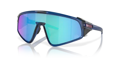 Oakley Latch Panel Rectangular Shield Sunglasses, 135mm In Blue