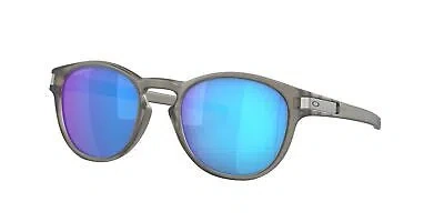 Pre-owned Oakley Latch Sunglasses, Matte Grey Ink Frame, Prizm Sapphire Polarized Lens In Blue