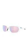 Oakley Geometric Frame Sunglasses In White