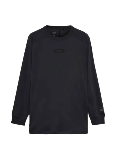 Oakley Logo-embroidered Long-sleeve T-shirt In Blue