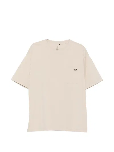 Oakley Logo-print Chest-pocket T-shirt In Neutral