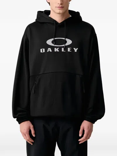 Oakley Logo-print Drawstring Hoodie In Black