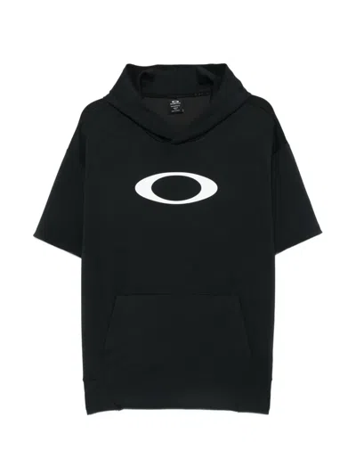 Oakley Logo-print Short-sleeve Hoodie In Black