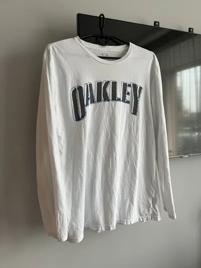 Pre-owned Oakley Long Sleeve White Big Logo
