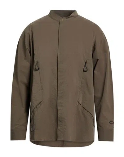 Oakley Man Shirt Military Green Size L Polyester In Brown