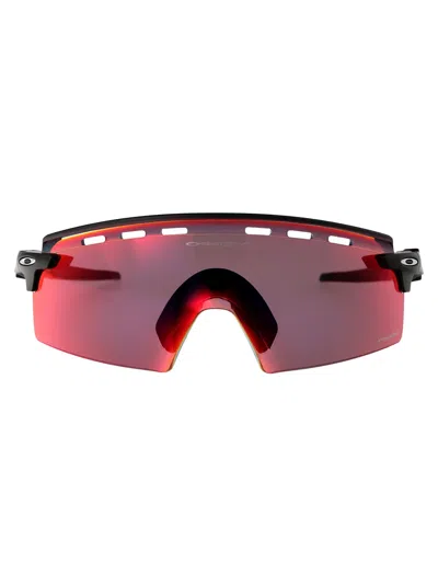 Oakley Matte Black Acetate Sunglasses In Pink