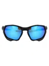 Oakley Matte Black Acetate Sunglasses In Blue