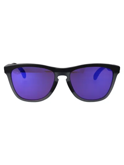 Oakley Matte Black Acetate Sunglasses In Purple