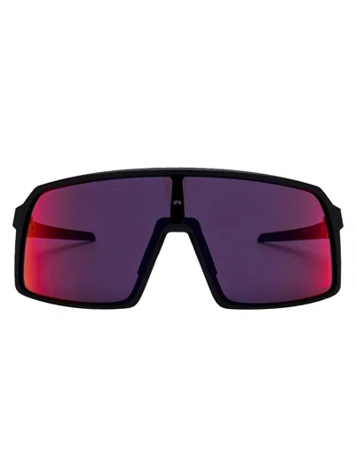 Oakley Matte Black Injected Sunglasses In Purple